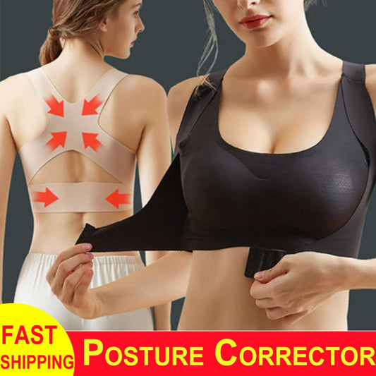 2 In 1 Bra Posture Corrector Sports Support Fitness Bralette Front Closure Bras Fitness Vest Push Up Bra for Women