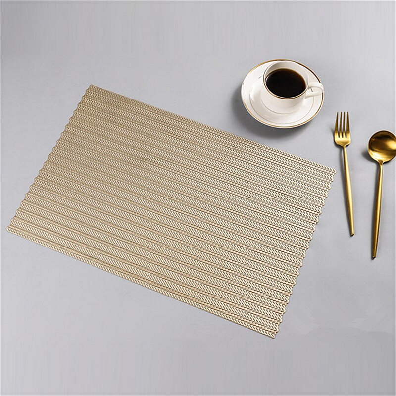 6/4 stücke Rechteckigen Weizen Ohr Streifen Tischset Hotel Restaurant Esstisch Nicht-slip Dekorative Matte Esstisch Isolierung Pad