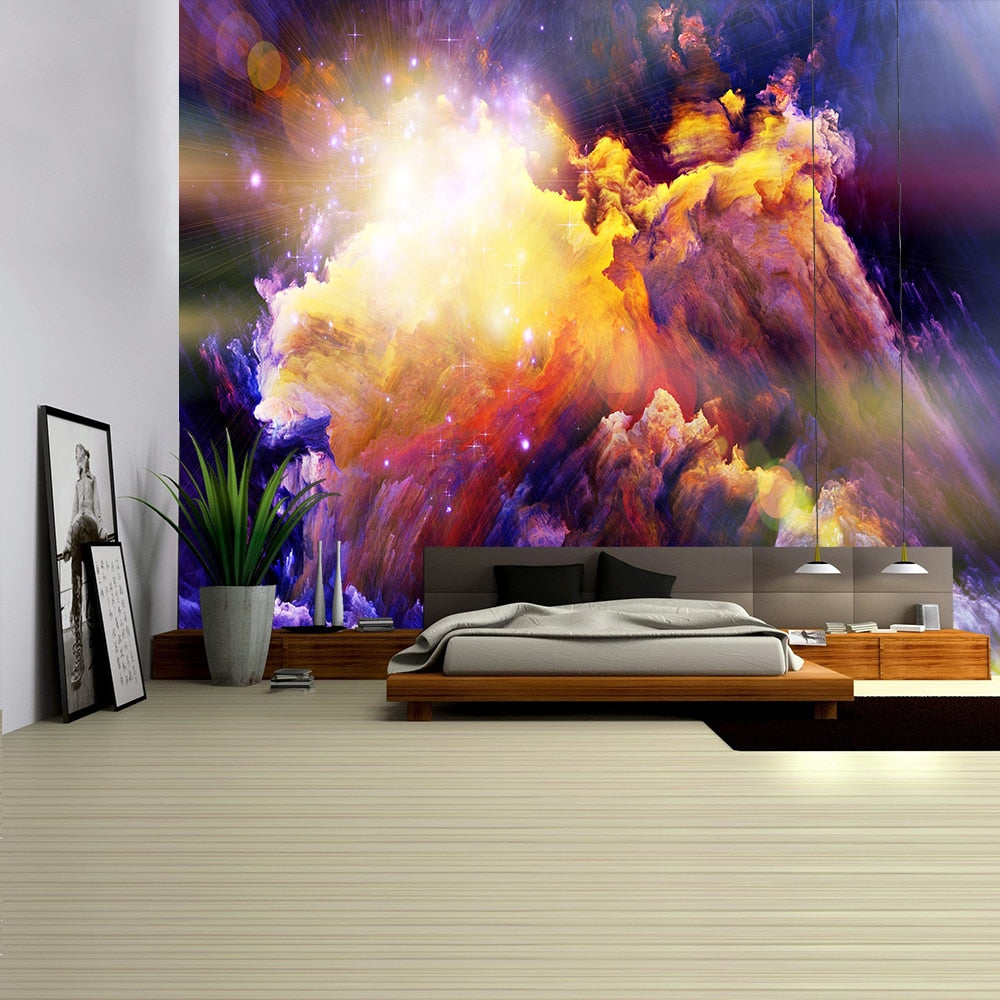 3D Galaxy Psychedelic Wall Tapestry Planet Space Tapestry Hanging Polyester Boho Decorations High Quality Wall Hanging