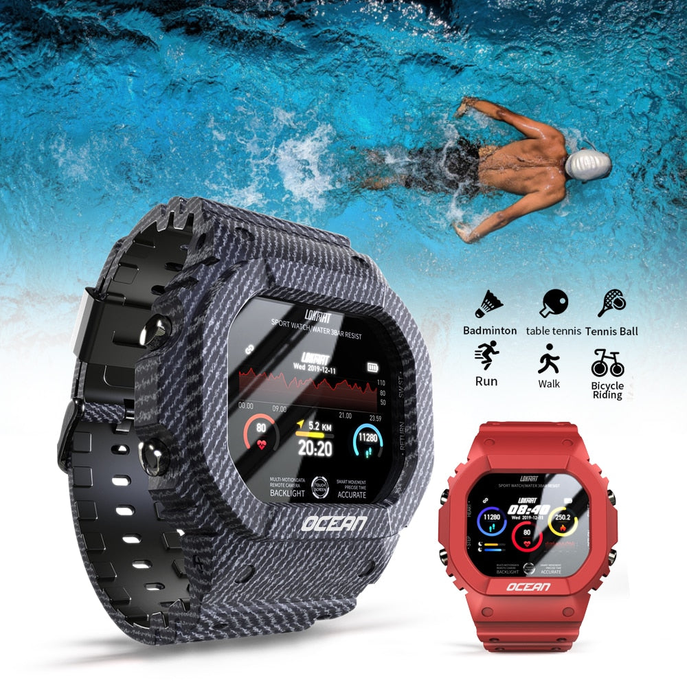 LOKMAT Ocean Smart Watch Männer Fitness Tracker Blutdruck Nachricht Push Pulsmesser Uhr Smartwatch Frauen Für Android