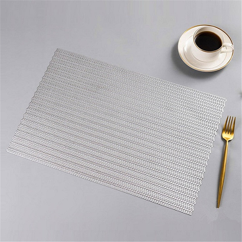 6/4 stücke Rechteckigen Weizen Ohr Streifen Tischset Hotel Restaurant Esstisch Nicht-slip Dekorative Matte Esstisch Isolierung Pad