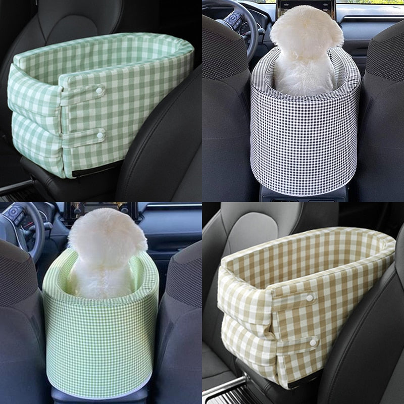 Portable Pet Dog Car Seat Central Control Nonslip Dog Carriers Safe Car Armrest Box Booster Kennel Bed For Small Cat Dog Travel
