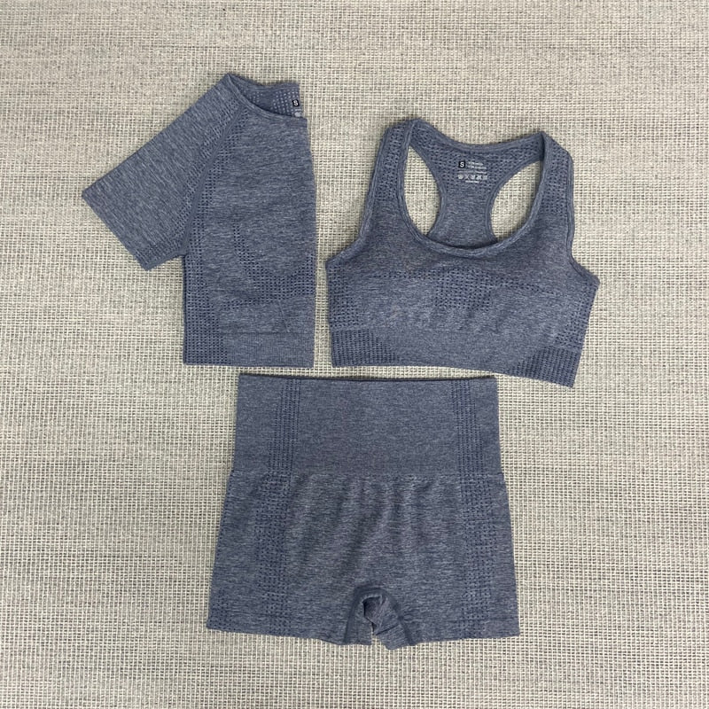 Nahtlose frauen yoga fitness sport anzüge Gym Kleidung frauen Fitness Sport Yoga Yoga Sport Bh + Leggings shorts + kurze ärmel