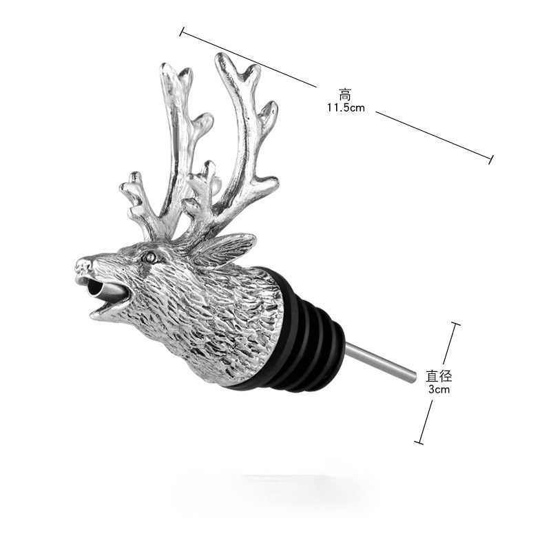 1 piece red wine pourer zinc alloy rhinoceros lion leopard antelope head wine stopper drink bar tool nightclub bar accessories