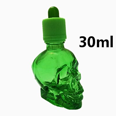 1 Stück 30 ml Totenkopfflasche, Bitterflasche, E-Liquid, mattierte schwarze Tropfflasche aus Glas in Totenkopfform mit Kindersicherung