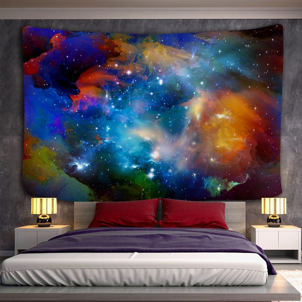 3D Galaxy Psychedelic Wall Tapestry Planet Space Tapestry Hanging Polyester Boho Decorations High Quality Wall Hanging