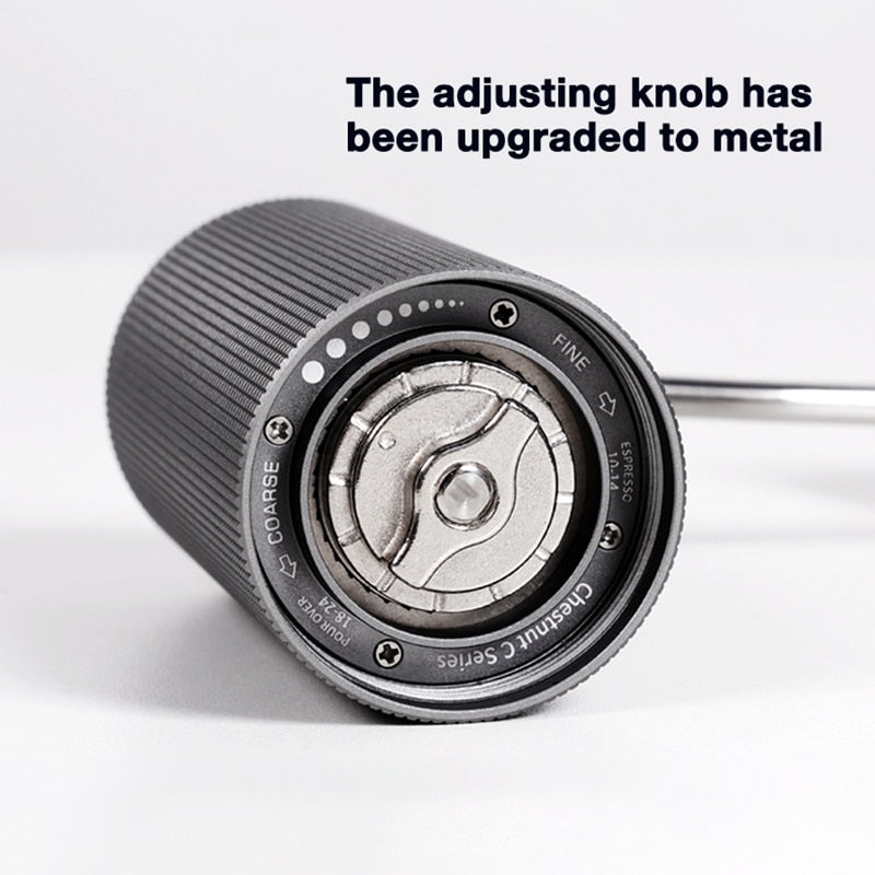 Timemore चेस्टनट C2 अपग्रेड मैनुअल कॉफी ग्राइंडर पोर्टेबल हाई क्वालिटी हैंड ग्राइंडर मिल के साथ डबल असर पोजिशनिंग