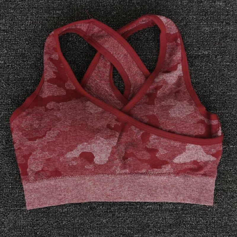 Newest Yoga Set Women Seamless Camouflage Tops/Pants Fitness Sports Bra High Waist GYM leggings  Camo Fitness Suit Workout Sets