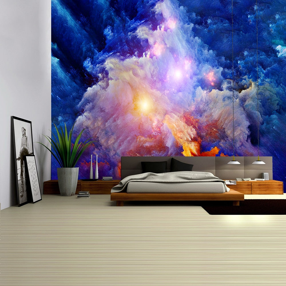 3D Galaxy Psychedelic Wall Tapestry Planet Space Tapestry Hanging Polyester Boho Decorations High Quality Wall Hanging