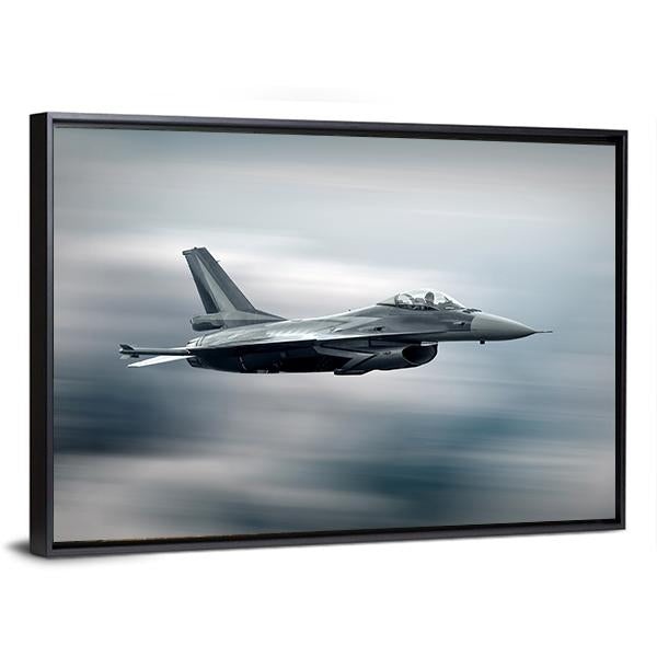 High Speed Military Airplane Canvas Wall Art-3 Horizontal-Gallery Wrap-25" x 16"-Tiaracle