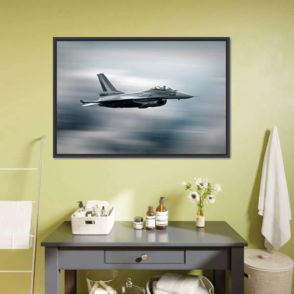 High Speed Military Airplane Canvas Wall Art-3 Horizontal-Gallery Wrap-25" x 16"-Tiaracle