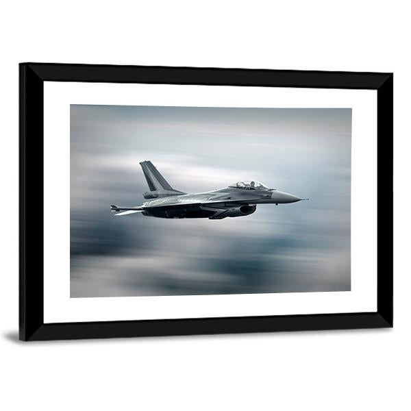 High Speed Military Airplane Canvas Wall Art-3 Horizontal-Gallery Wrap-25" x 16"-Tiaracle