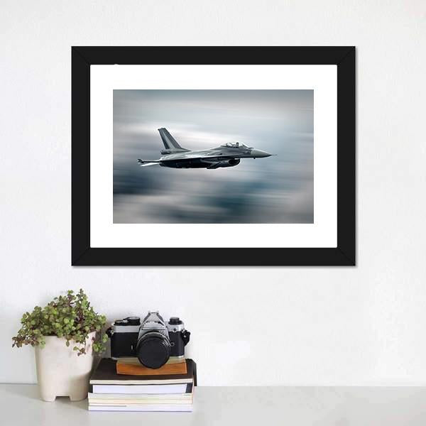 High Speed Military Airplane Canvas Wall Art-3 Horizontal-Gallery Wrap-25" x 16"-Tiaracle