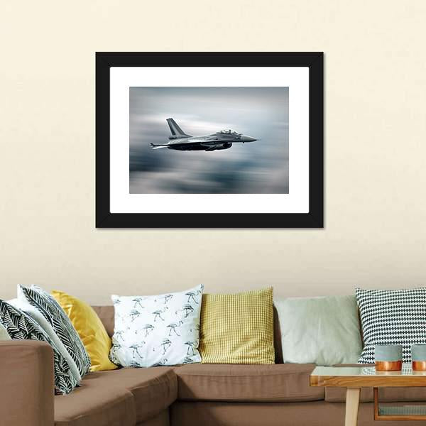 High Speed Military Airplane Canvas Wall Art-3 Horizontal-Gallery Wrap-25" x 16"-Tiaracle