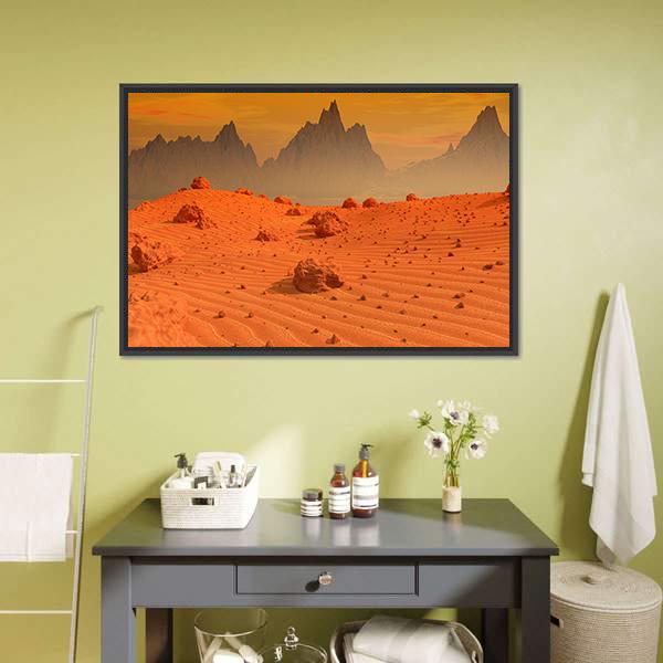 Landscape Of Mars Canvas Wall Art-3 Horizontal-Gallery Wrap-25" x 16"-Tiaracle