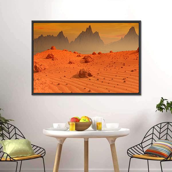 Landscape Of Mars Canvas Wall Art-3 Horizontal-Gallery Wrap-25" x 16"-Tiaracle