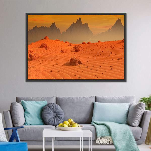 Landscape Of Mars Canvas Wall Art-3 Horizontal-Gallery Wrap-25" x 16"-Tiaracle