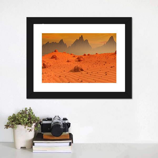 Landscape Of Mars Canvas Wall Art-3 Horizontal-Gallery Wrap-25" x 16"-Tiaracle