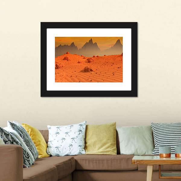 Landscape Of Mars Canvas Wall Art-3 Horizontal-Gallery Wrap-25" x 16"-Tiaracle