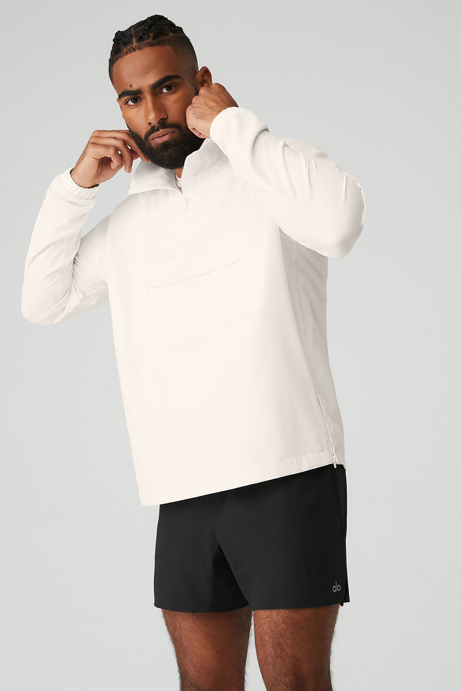 Ripstop 1/4 Zip On-Set Jacket - Ivory