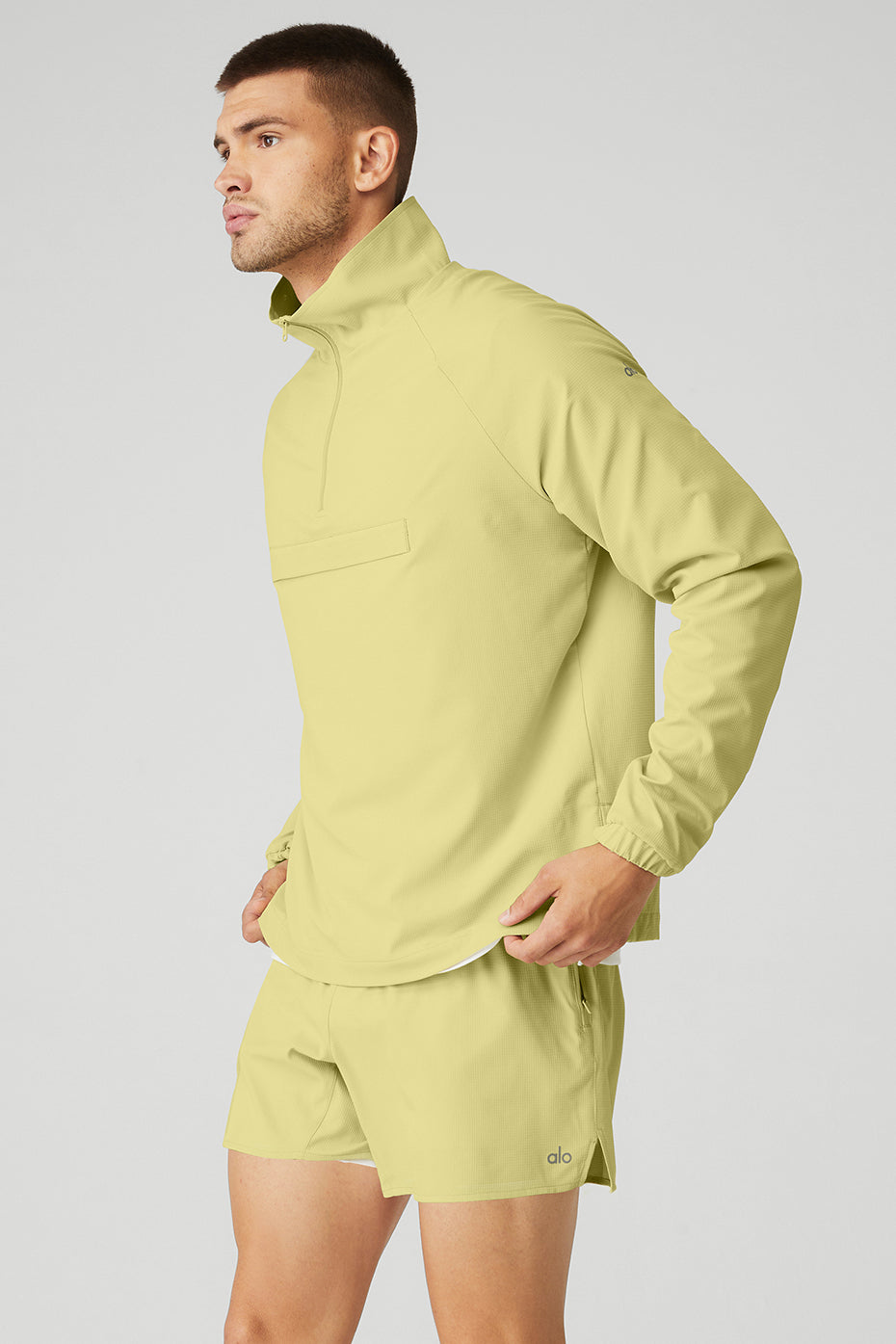 Ripstop 1/4 Zip On-Set Jacket - Dusty Yellow