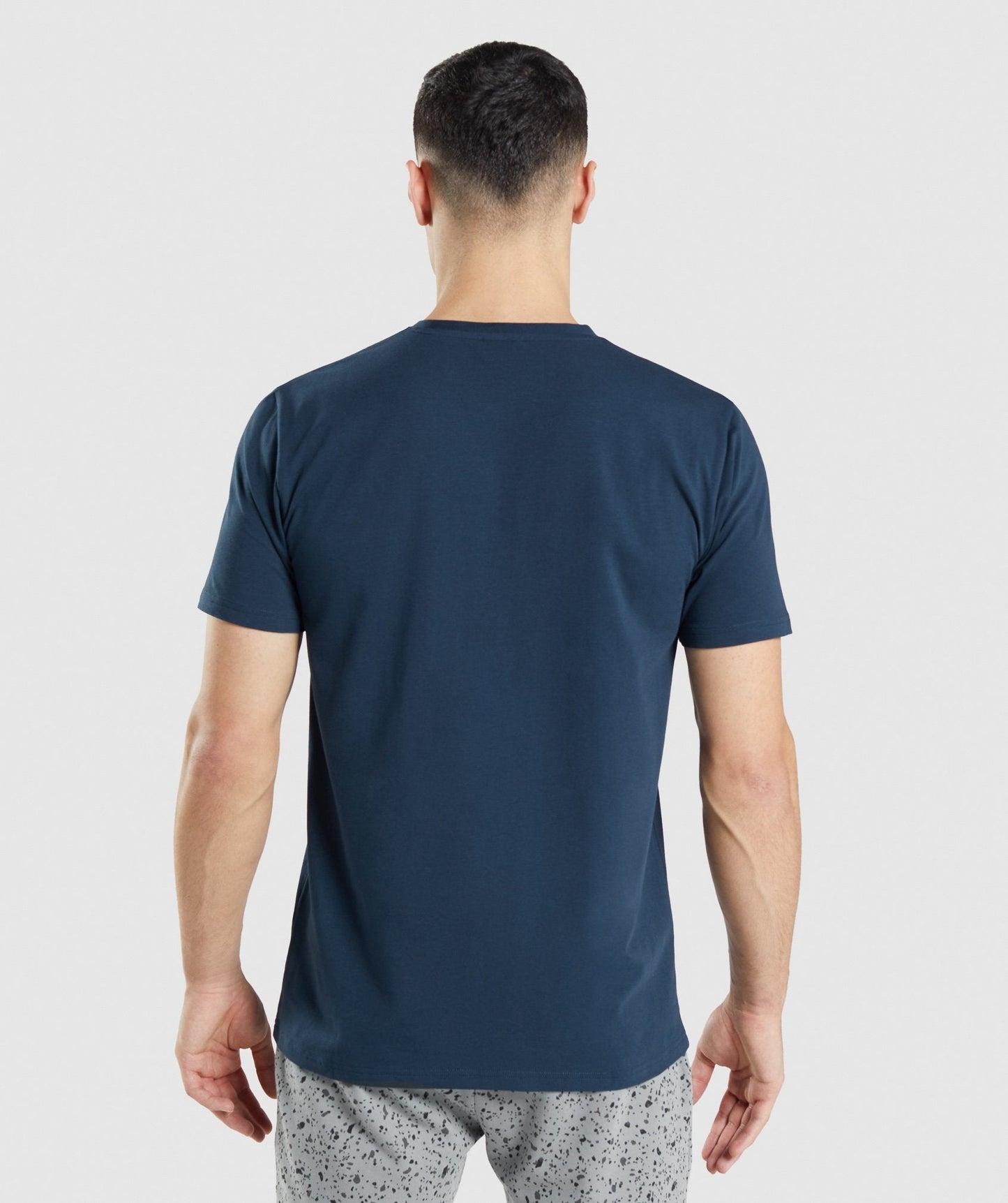 Gymshark Micro Print Block Infill T-Shirt - Navy