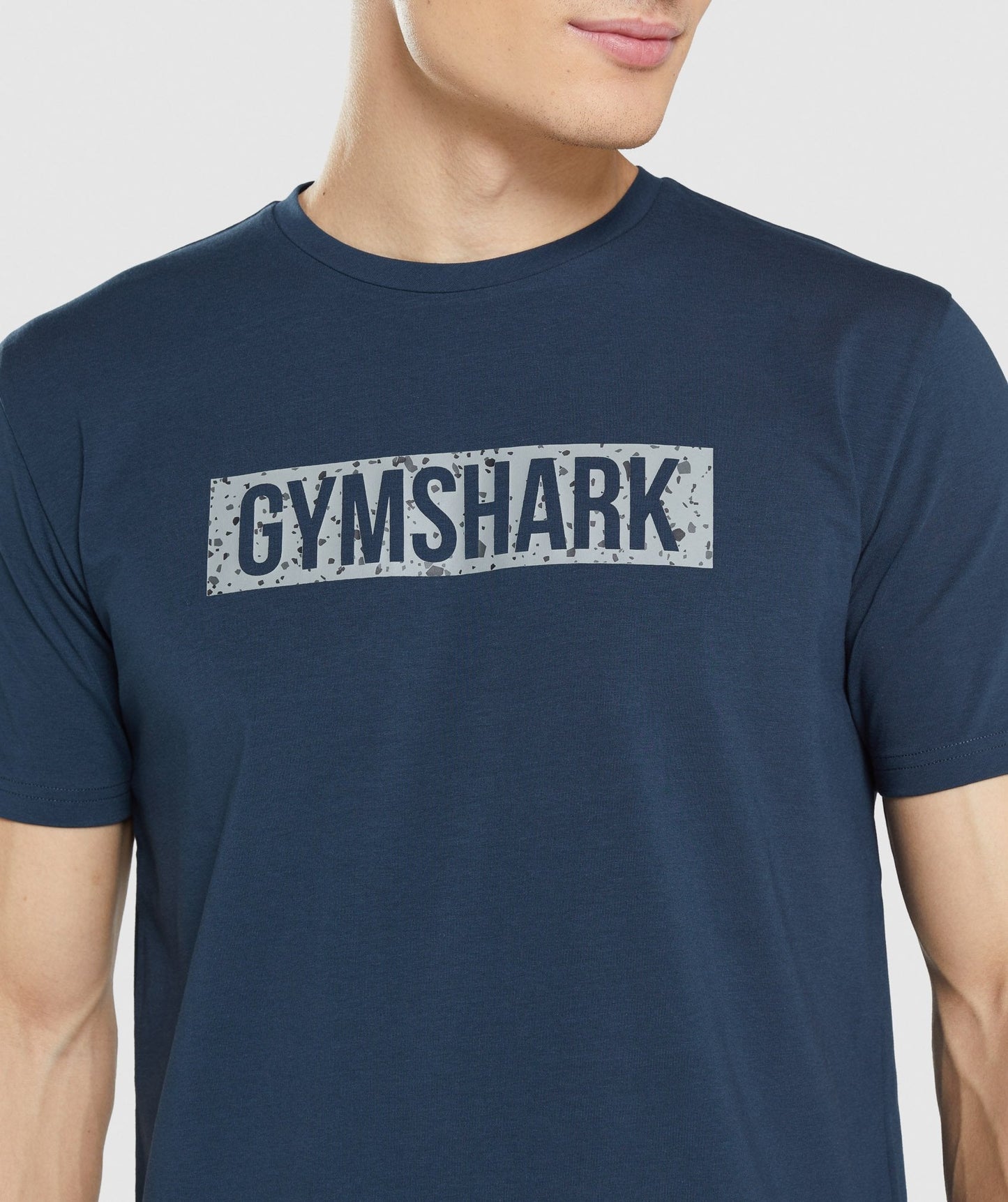 Gymshark Micro Print Block Infill T-Shirt - Navy