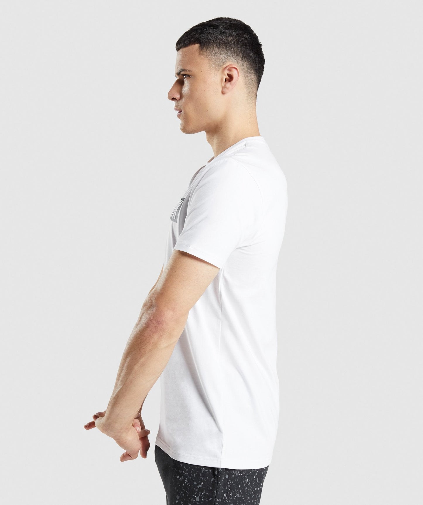 Gymshark Micro Print Block Infill T-Shirt - White