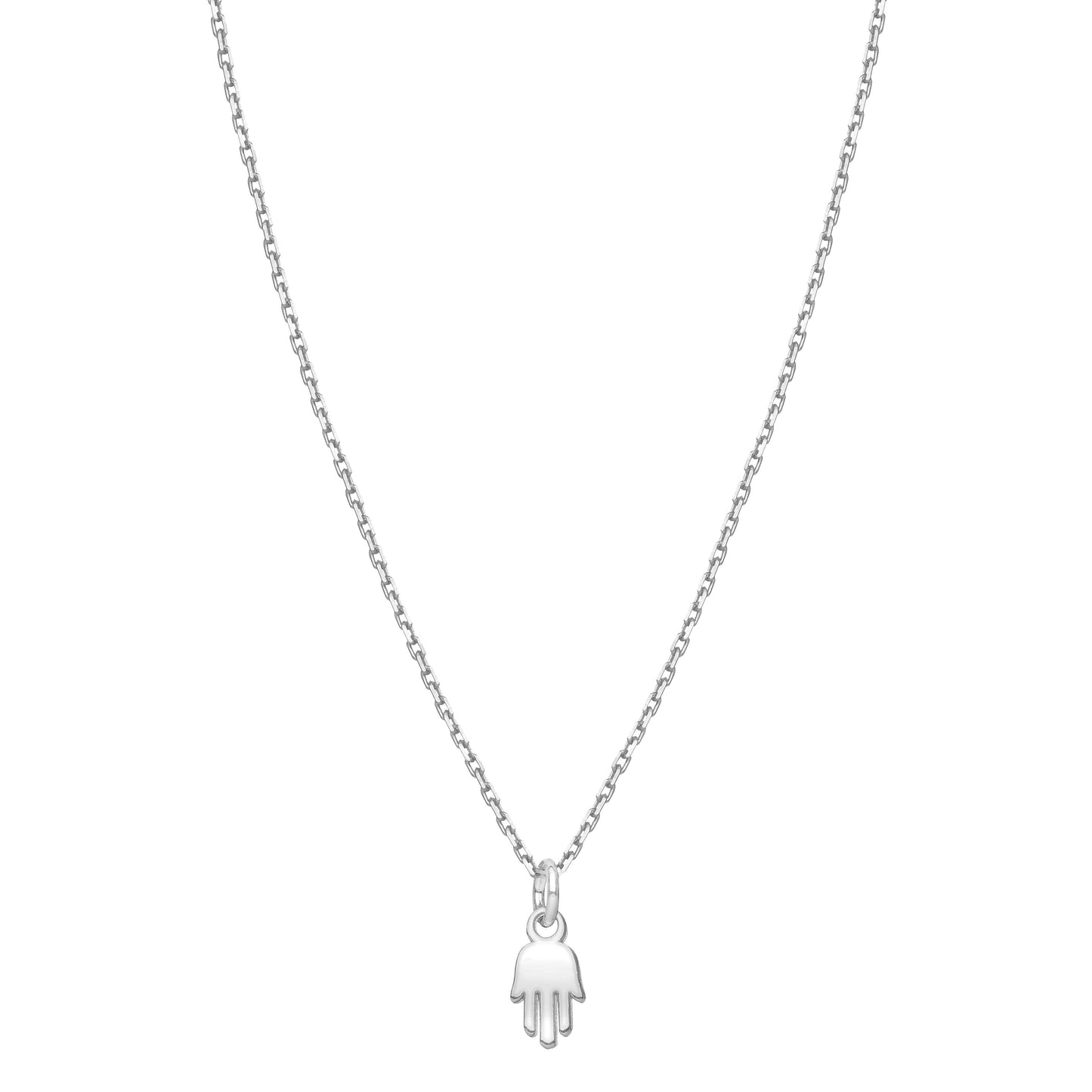 Mini Hamsa Lucky Silver Necklace