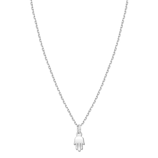 Mini Hamsa Lucky Silver Necklace