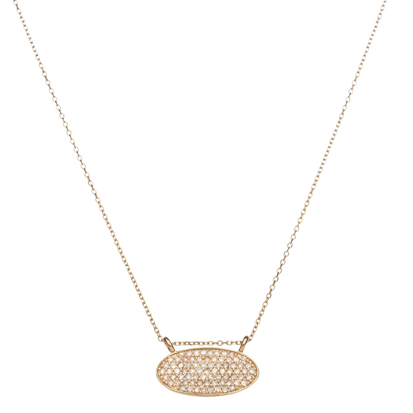 Ovale Diamantkette aus 14 Karat Gold