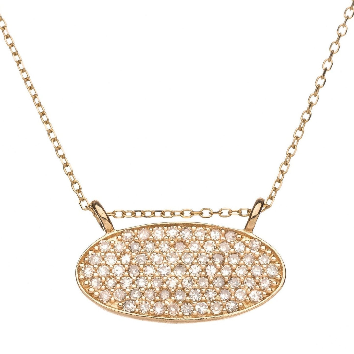 Ovale Diamantkette aus 14 Karat Gold