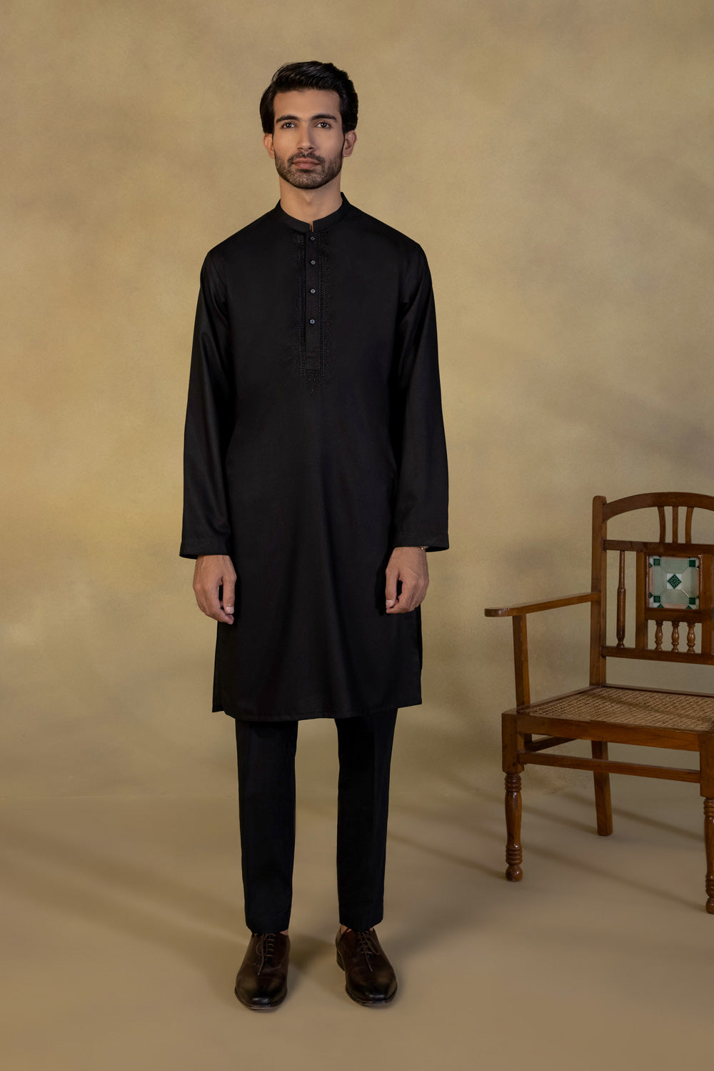 Embroidered Dobby Kurta