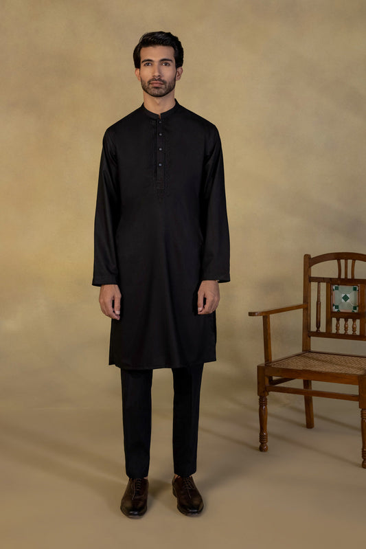 Embroidered Dobby Kurta
