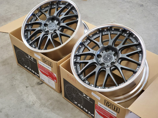 MAVERICK 709M 18x9.5" +39 H-DISK 5x114.3 REVERSE MATTE CARBON ANODIZED POLISH Wheels (Set Of Four)