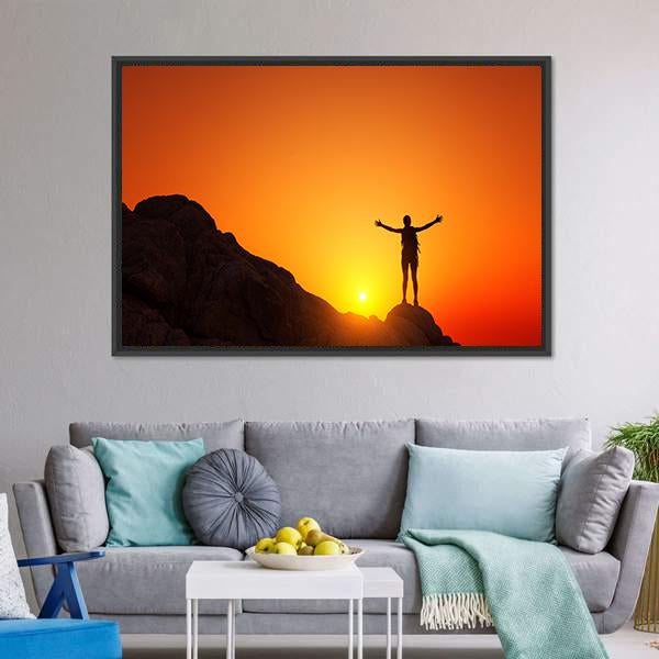 Man Celebrating Success Canvas Wall Art-3 Horizontal-Gallery Wrap-25" x 16"-Tiaracle