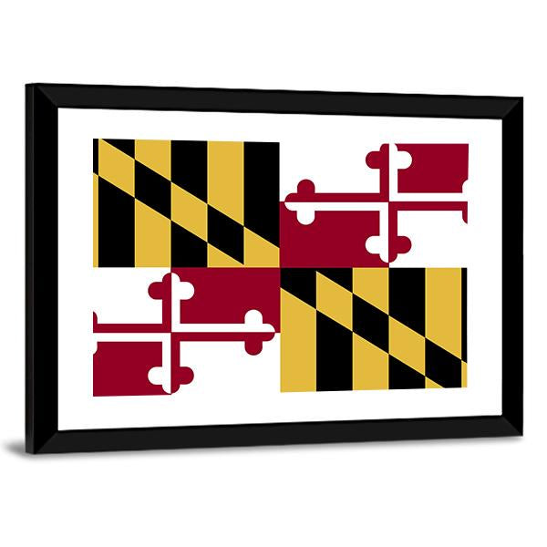 Maryland Flag Canvas Wall Art-3 Horizontal-Gallery Wrap-25" x 16"-Tiaracle