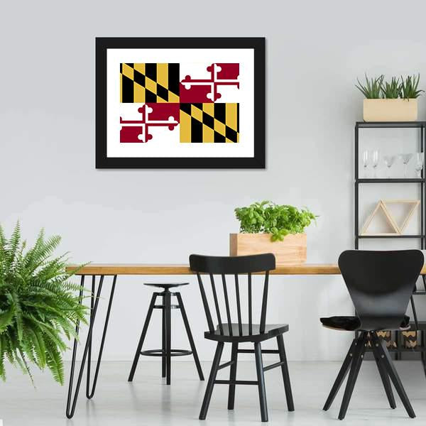Maryland Flag Canvas Wall Art-3 Horizontal-Gallery Wrap-25" x 16"-Tiaracle