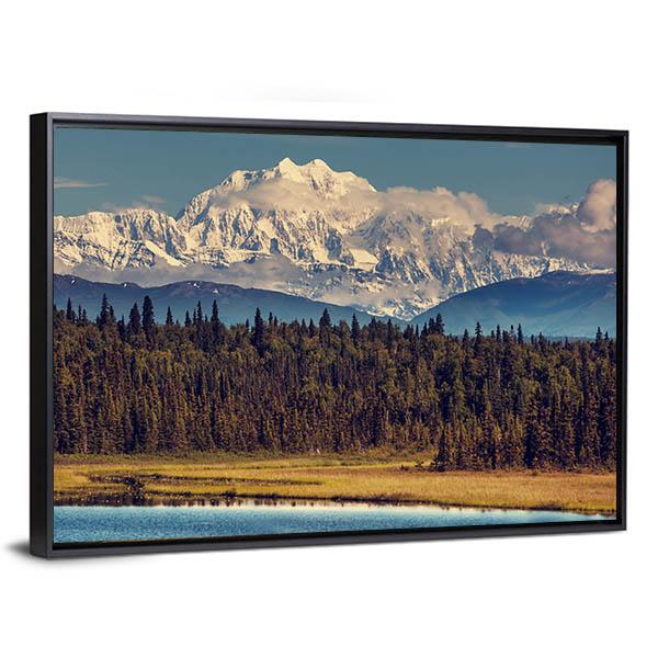 McKinley Peak Canvas Wall Art-1 Piece-Floating Frame-24" x 16"-Tiaracle