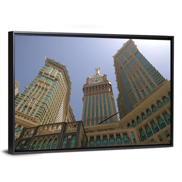 Mecca Clock Tower Canvas Wall Art-1 Piece-Floating Frame-24" x 16"-Tiaracle