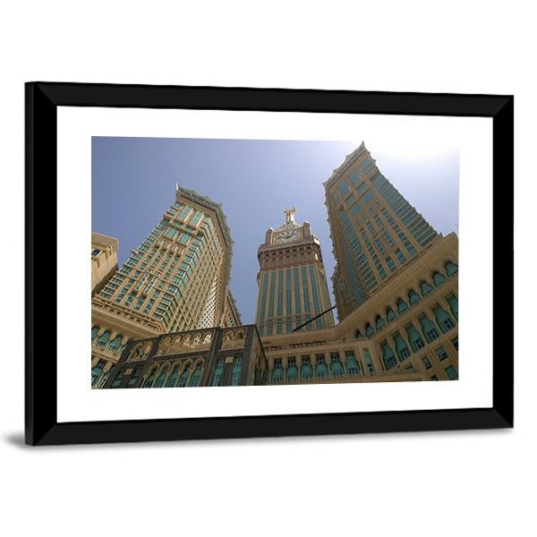 Mecca Clock Tower Canvas Wall Art-1 Piece-Framed Print-20" x 16"-Tiaracle