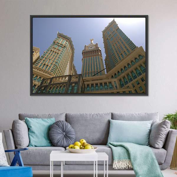 Mecca Clock Tower Canvas Wall Art-3 Horizontal-Gallery Wrap-25" x 16"-Tiaracle