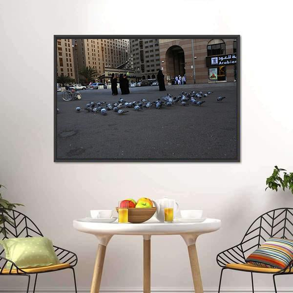 Medinah Street View Canvas Wall Art-3 Horizontal-Gallery Wrap-25" x 16"-Tiaracle