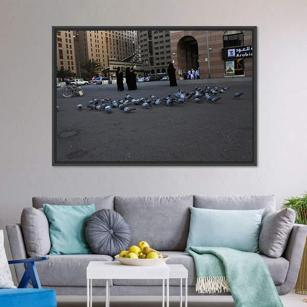 Medinah Street View Canvas Wall Art-3 Horizontal-Gallery Wrap-25" x 16"-Tiaracle