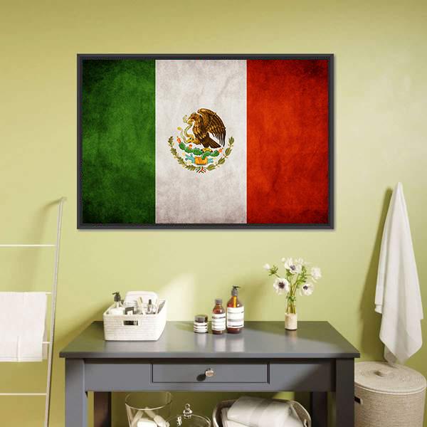 Mexican Flag Canvas Wall Art-3 Horizontal-Gallery Wrap-25" x 16"-Tiaracle
