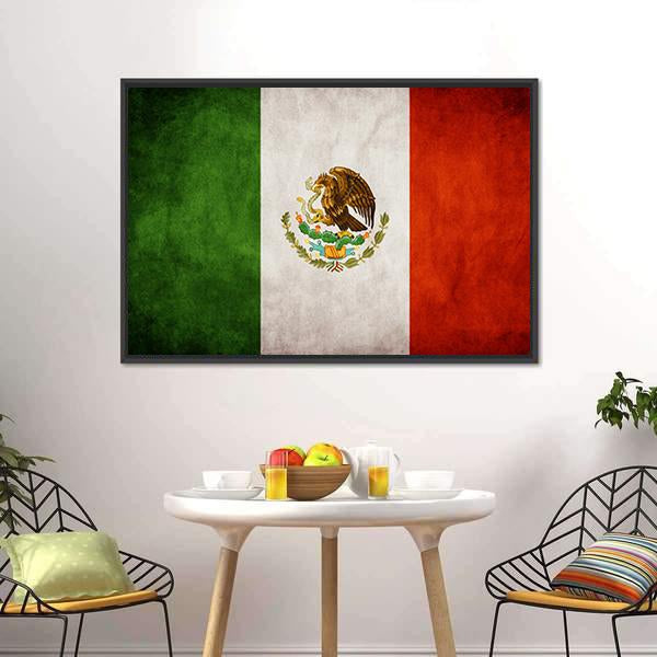 Mexican Flag Canvas Wall Art-3 Horizontal-Gallery Wrap-25" x 16"-Tiaracle
