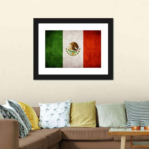 Mexican Flag Canvas Wall Art-3 Horizontal-Gallery Wrap-25" x 16"-Tiaracle