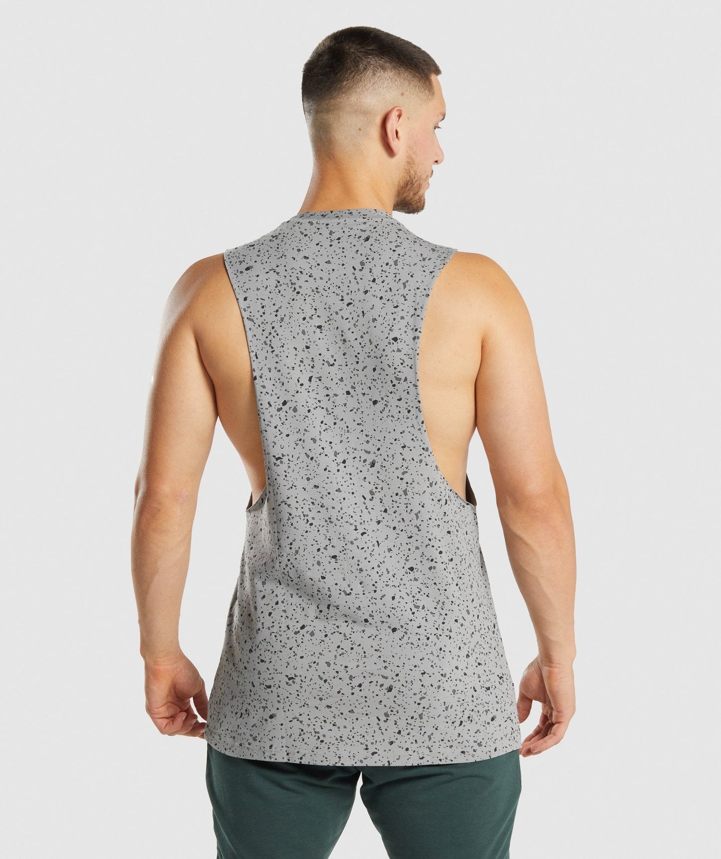 Gymshark Micro Print Drop Arm Tank - Grey