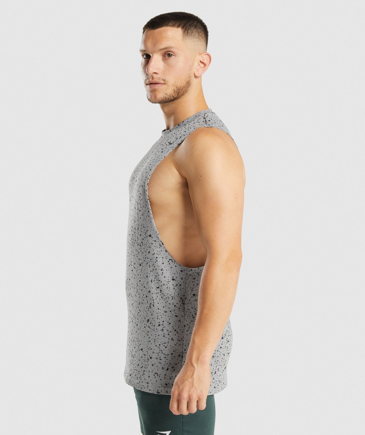 Gymshark Micro Print Drop Arm Tank - Grey