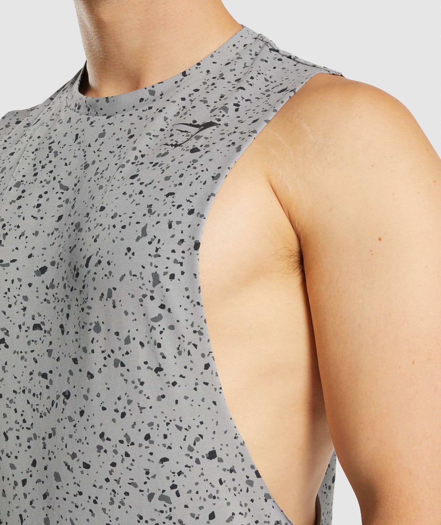 Gymshark Micro Print Drop Arm Tank - Grey